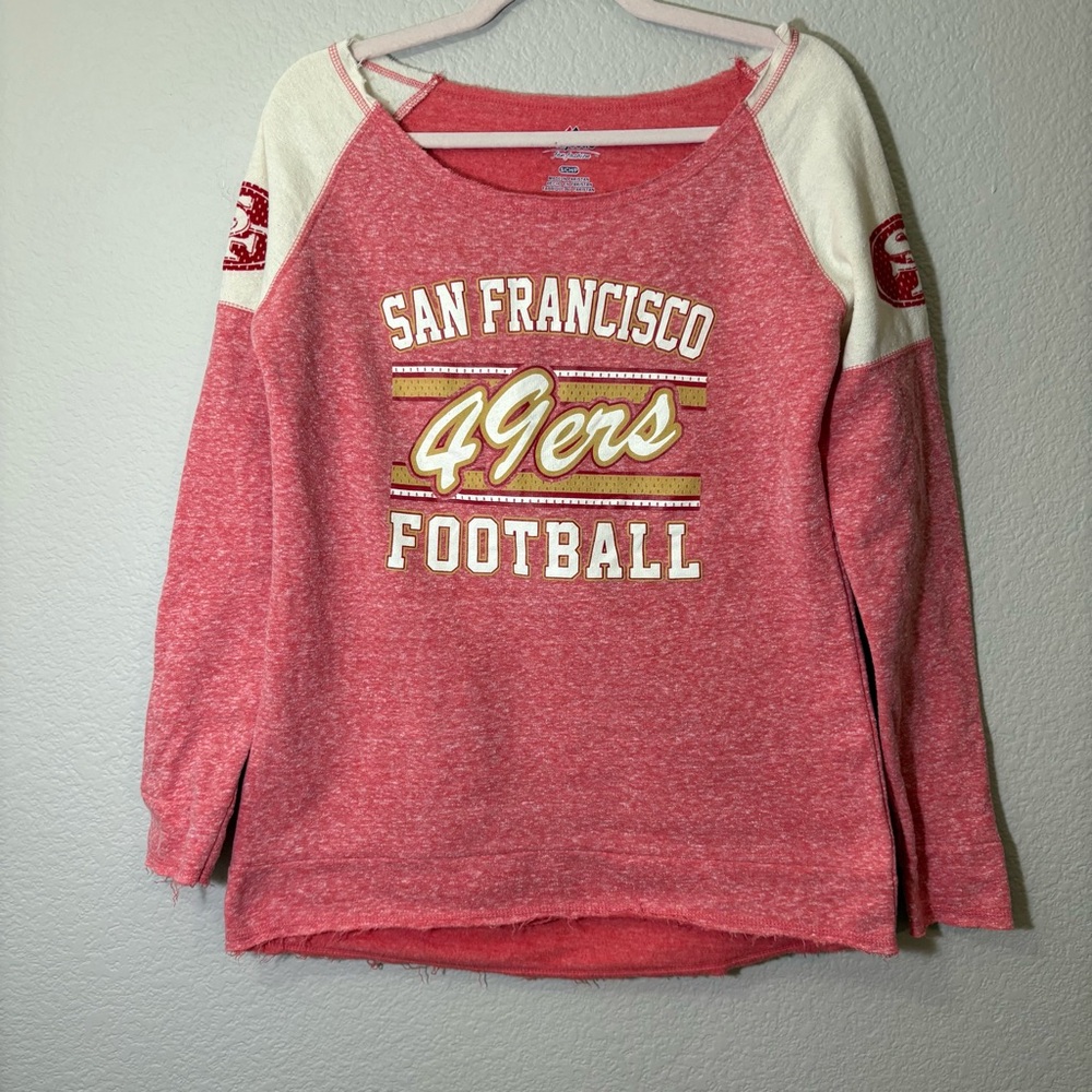 San Francisco 49ers Pink Burnout Sweatshirt Womens Small NFL